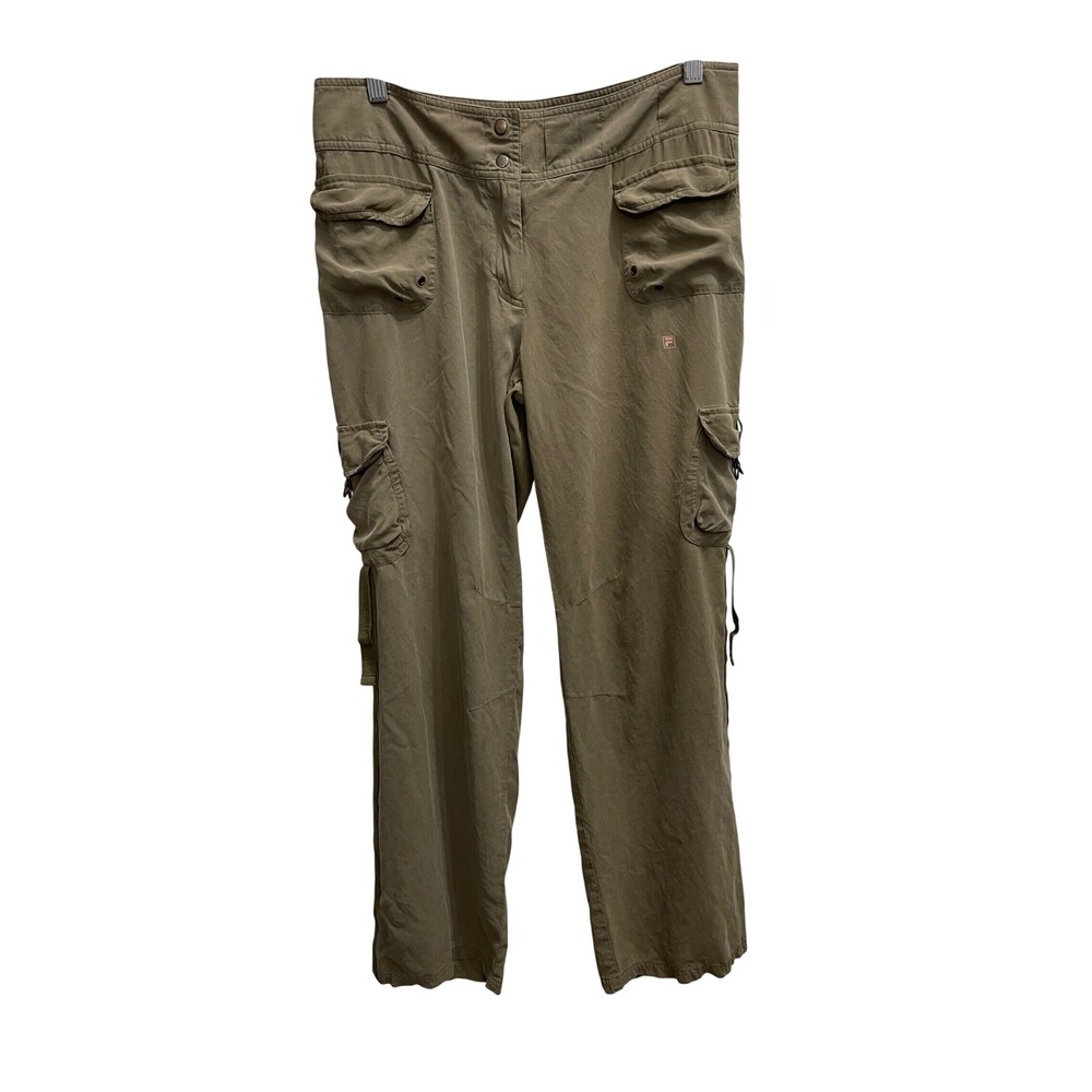 Fila Cargo Pants Womens 12 Green Y2K Gorpcore Utility Multi-Pocket